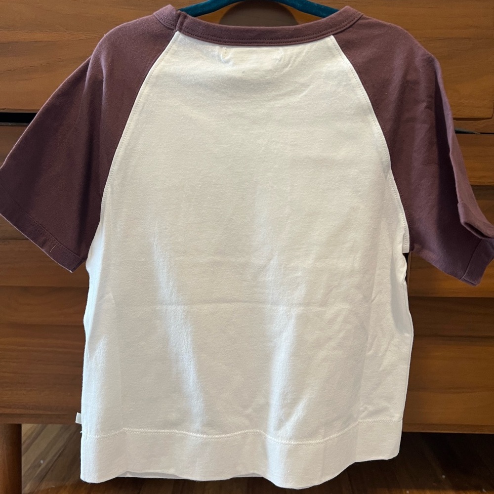 The Sunday Collective Raglan Tee - White and Brown - Picture 3 of 3